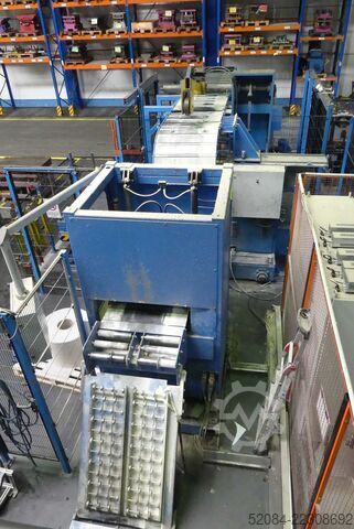 Press line with MANZONI eccentric press MANZONI T6302MR/2/12/TE