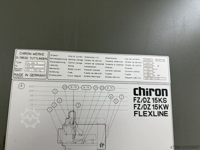 CNC Vertikalbearbeitungszentrum CHIRON FZ 15 KS HIGH SPEED