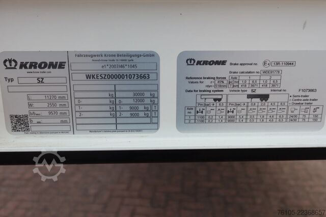 Curtain sided Krone N/A SZ City + klep Schuifzeil + Schuifdak, 2 as...