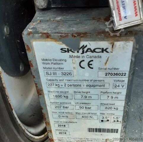 Working platform (scissor lift) Skyjack SJ III 3226 Elektro 9,90m