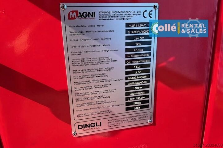 Gelenkteleskoparbeitsbühne Magni MJP 11.5 | 2024