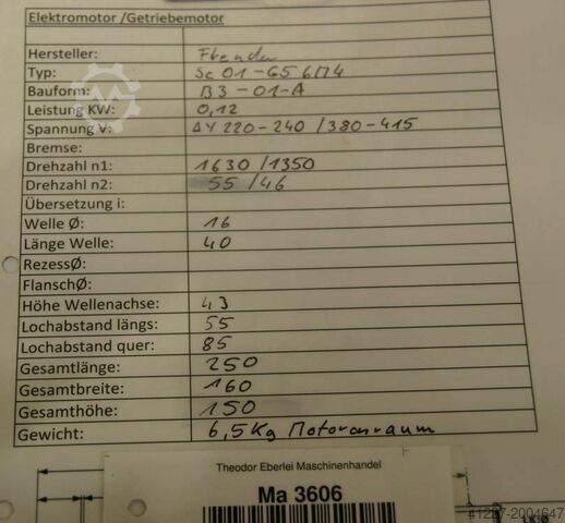 Geared motor 0.12 kW 46 rpm Flender Himmel** SC01-G56M4
