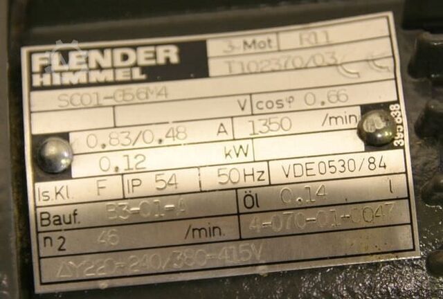 Geared motor 0.12 kW 46 rpm Flender Himmel** SC01-G56M4