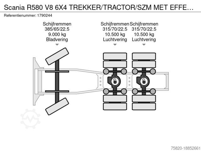 Standard-SZM Scania R580 V8 6X4 TREKKER/TRACTOR/SZM MET EFFER 315/6...
