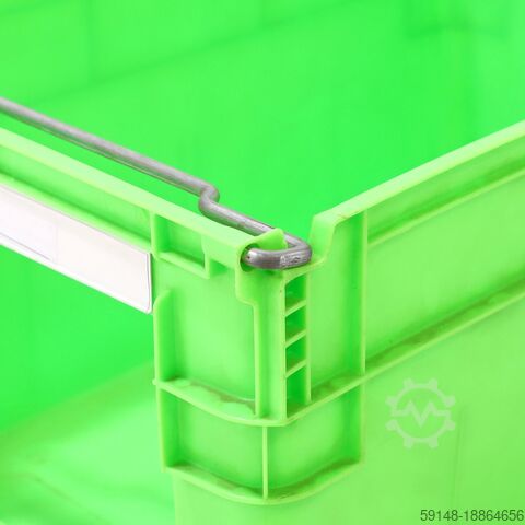 Used Stackable, nestable bins 1 short side open, L: 600, W: 400, H: 310 (mm). 59ltr, L: Kruizinga 98-443GB-PAL