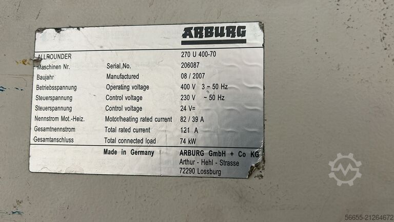 Spritzgießmaschine, Spritzguss Arburg 270 U 400-70 206087