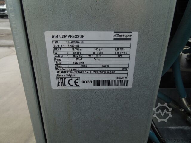 Schraubenkompressor Atlas Copco GA26VSDFF