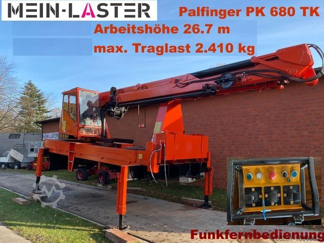 Truck mounted crane MERCEDES-BENZ Palfinger PK 680 TK 26,7 m-max.2.410 kg -Funk FB