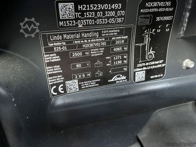 Electric 4-wheel forklift Linde E25-01