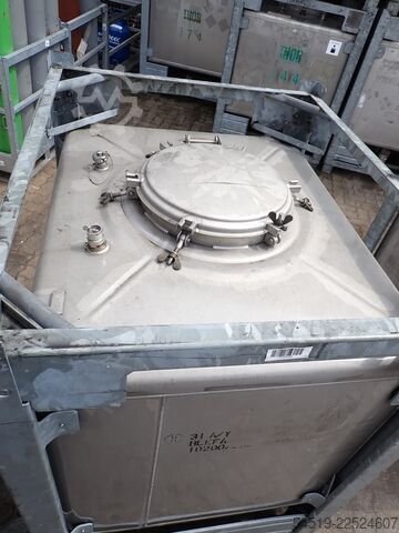1,000 L stainless steel transport container (material: V4A)  