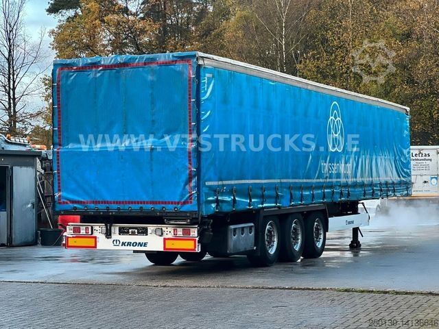 Open semitrailer with tarp KRONE SD Pritsche + Plane Auflieger Edscha,Liftachse