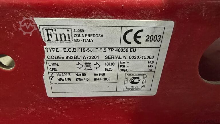 Piston compressor FINI 500F 5,5