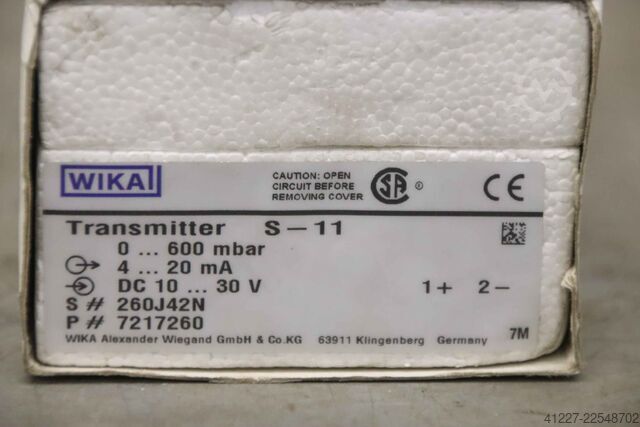 Drucksensor 0 - 600 mbar WIKA Transmitter S-11