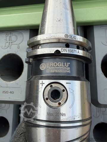 Bohrfutterhalter EROGLU SK40 DIN 69871 A mit Drehmomentregulierung Max. 20 Nm Uchwyt wiertarski EROGLU SK40 DIN 69871 A z regulacją momentu Max. 20 Nm Uchwyt wiertarski EROGLU SK40 DIN 69871 A z regulacją momentu Max. 20 Nm