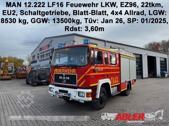 LKW mit Kofferaufbau MAN 12.222 Feuerwehr-LKW LF16 4x4 Allrad Expedition