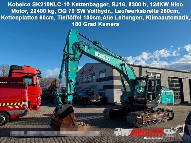 Kettenbagger KOBELCO SK210 NLC-10 OQ70 Klimaautomatik 180 Grad