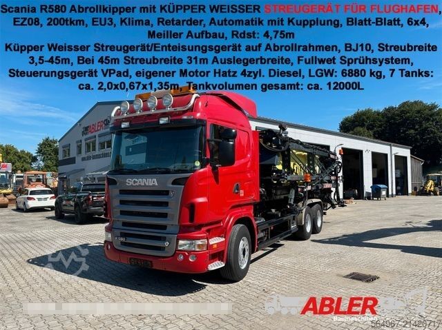 Abrollkipper SCANIA R580 Abrollkipper Flughafenstreufahrzeug 45m