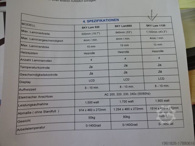Laminiermaschine Skylam 1120