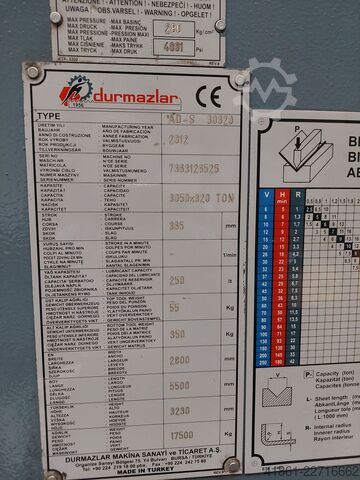 Hydr.-CNC-Abkantpresse DURMA AD - S 30 - 320
