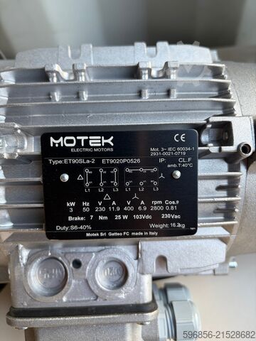 MOTEK ET90SLa-2, 3 kW, 2800 U/min, 230/400V, mit Bremse, NEU MOTEK ET90SLa-2 3kW 2800rpm 230/400V hamulec NOWY MOTEK ET90SLa-2 3kW 2800rpm 230/400V hamulec NOWY