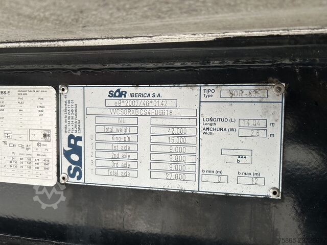 Kühl-/Tiefkühltransport SOR Iberica SOR-S3E / Carrier Vector 1550 / Frigo / Loadlif...