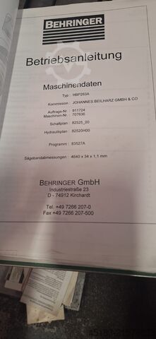 Bandsäge BEHRINGER HBP263A(1000-KGT)