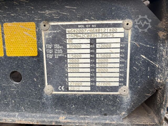 Kipper MOL - + 3X SAF AS + LIFT AS + STUUR AS + 27m3 ALUMI...