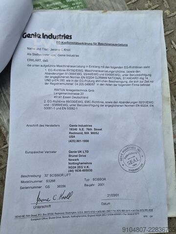 Scherenarbeitsbühne Genie GS3268RT, 4x4, 12m Workingheight, Kubota