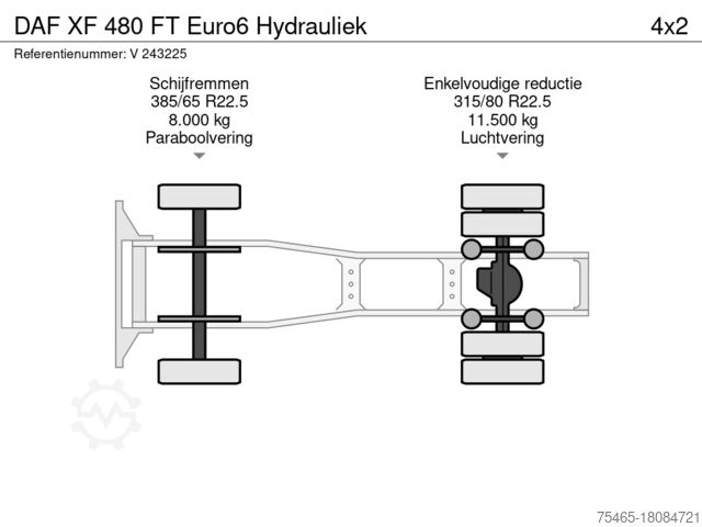 Standard-SZM DAF XF 480 FT Euro6 Hydrauliek