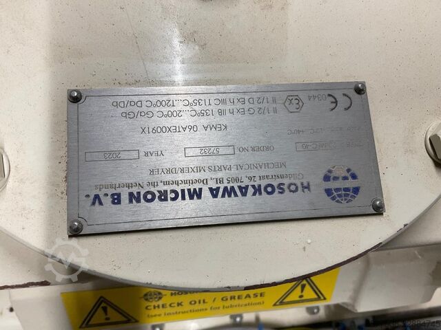 Mixing, screening, and conveying line Hosokawa Micron 20-MFC-43