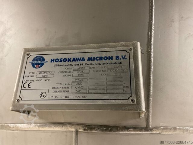 Mixing, screening, and conveying line Hosokawa Micron 20-MFC-43