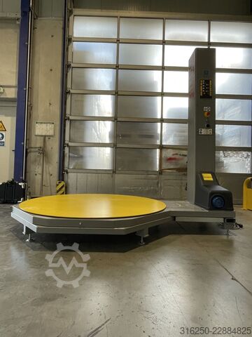 Pallet wrapper turntable stretching ATLANTA mit einem erhöhtem Grundgestell EVA - für E-Ameise zum unterfahren