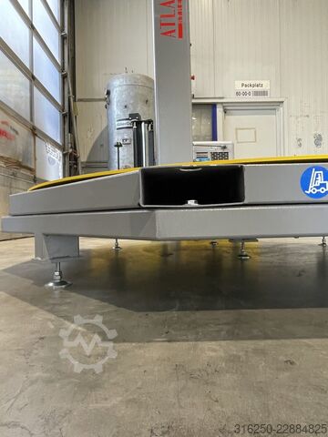 Pallet wrapper turntable stretching ATLANTA mit einem erhöhtem Grundgestell EVA - für E-Ameise zum unterfahren