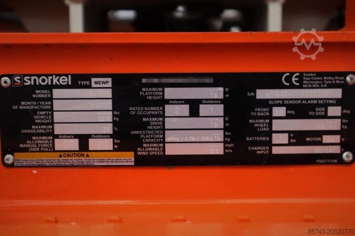 Scherenhebebühne Snorkel S4726E Valid Inspection, *Guarantee! ,Electric, 10