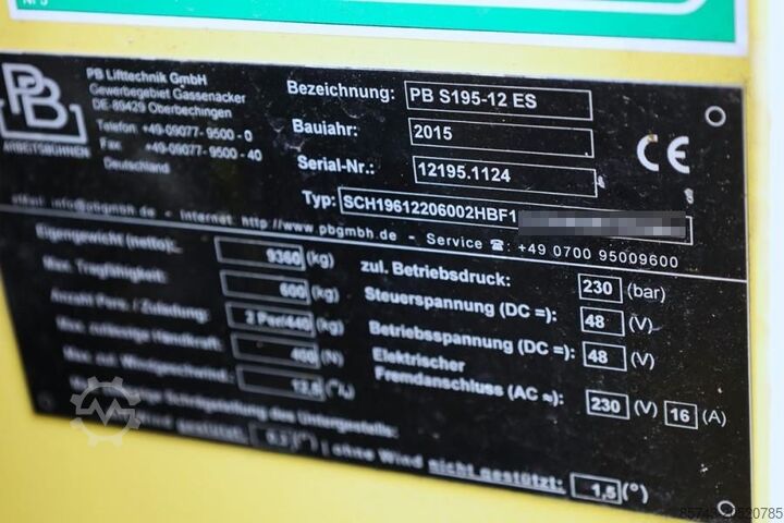 Scherenhebebühne PB LIFT S195-12ES Electric, 19.6m Working Height, 700