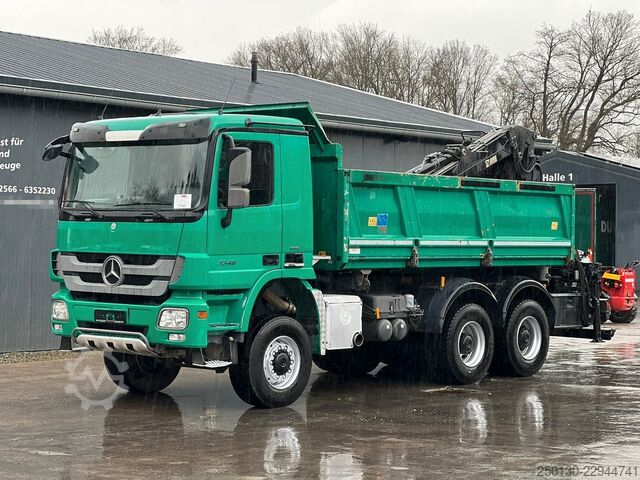 Tipper truck MERCEDES-BENZ Actros 3348 6x6 Kipper mit HIAB 1300RS 83