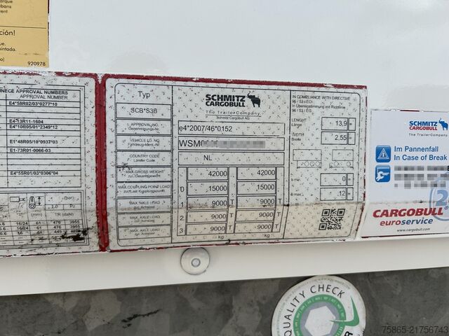 Box body Schmitz Cargobull SCB S3B / Box Trailer / 2x Liftas / Schuifrem /...