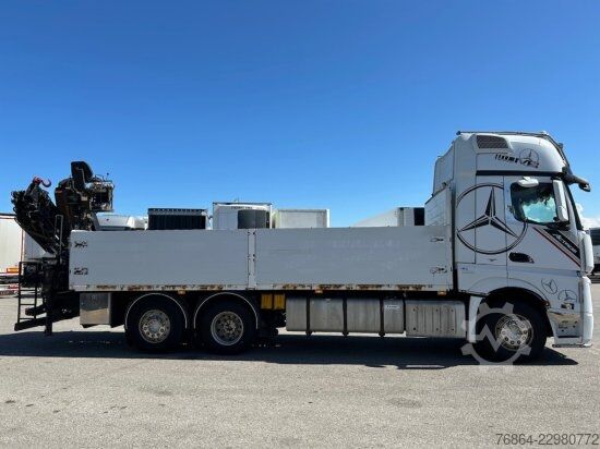 Flatbed truck MERCEDES-BENZ ACTROS 2545 L 6X2, RETARDER, PRITSCHE, HIAB XS 166 D-4 PRO, E5