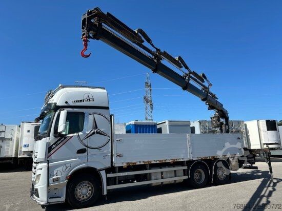 Flatbed truck MERCEDES-BENZ ACTROS 2545 L 6X2, RETARDER, PRITSCHE, HIAB XS 166 D-4 PRO, E5