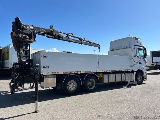 Flatbed truck MERCEDES-BENZ ACTROS 2545 L 6X2, RETARDER, PRITSCHE, HIAB XS 166 D-4 PRO, E5