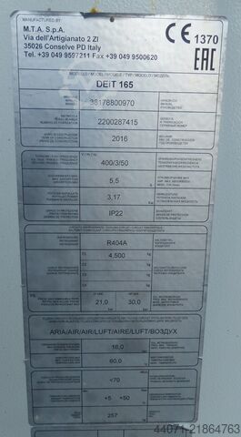 Refrigeration dryer compressed air MTA DEIT165