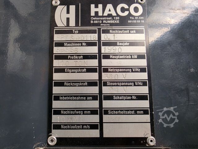 Press brake Haco PPES 40110