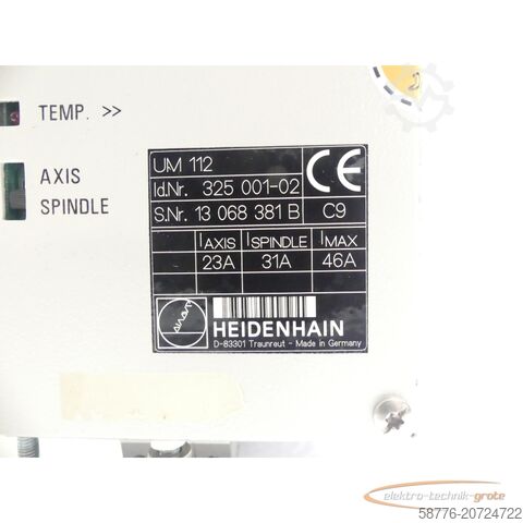 Component Heidenhain UM 112 ID 325 001-02 SN13068381B generalüberholt mit 3 Mon. Gewährl.