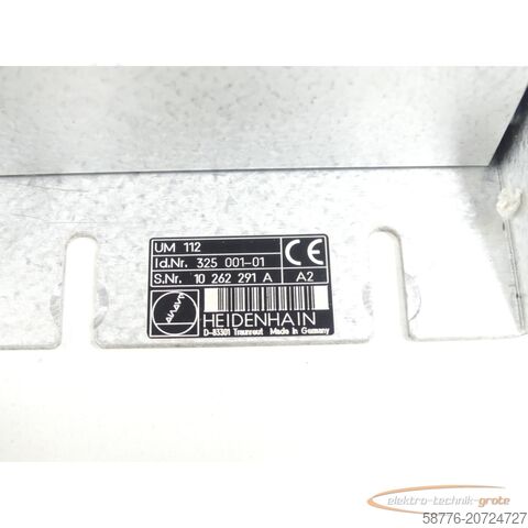 Component Heidenhain UM 112 . 325 001-01 generalüberholt mit 3 Monaten Gewährleistung SN:10262291A im Austausch (Exchange)