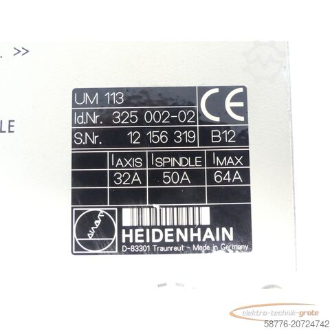 Component Heidenhain UM 113 ID 325 002-02 SN 12156319  generalüberholt mit 3 Mon. Gwl.