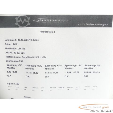 Component Heidenhain UM 113 ID 325 002-03 generalüberholt mit 3 Monaten Gewährleistung SN13307325 im Austausch (Exchange)