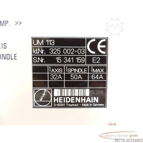 Component Heidenhain UM 113 . 325002-03 SN:15341159 generalüberholt mit 3 Mon. Gwl.