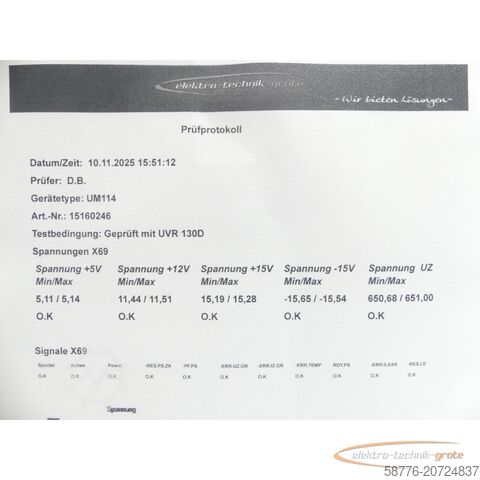 Component Heidenhain UM 114 ID 325 005-12 SN15160246 generalüberholt mit 3 Mon. Gewährl.