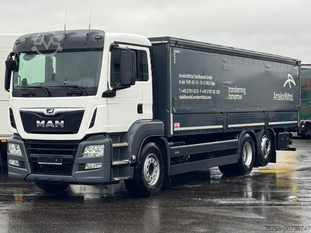 LKW mit Pritsche & Plane MAN TGS 26.460 L / LENKACHSE / STAHLPRITSCHE