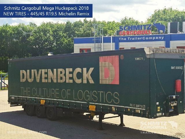 Open semitrailer with tarp Schmitz Cargobull Curtainsider Mega